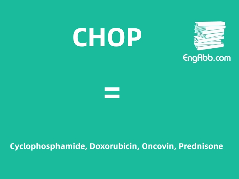 “CHOP”是“Cyclophosphamide, Doxorubicin, Oncovin, Prednisone”的缩写，